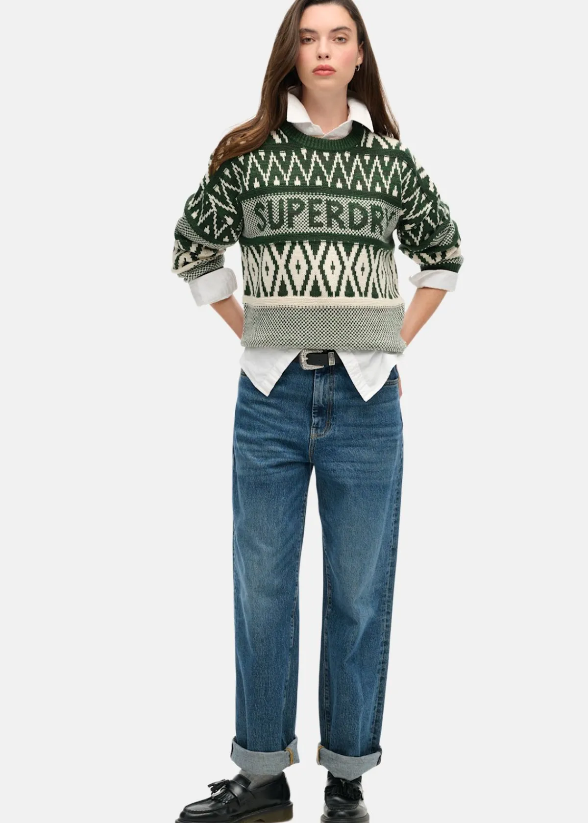 Superdry Branded Pattern Crew Jumper