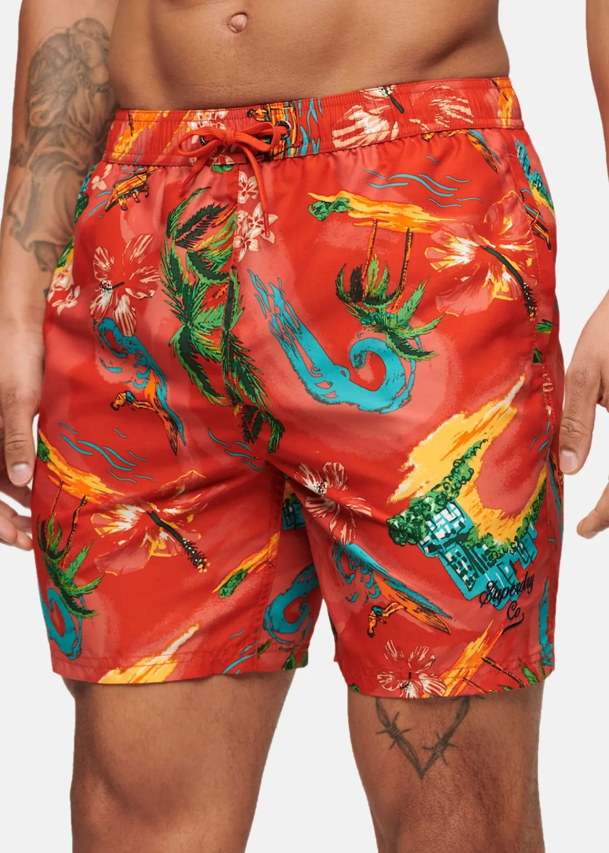 Superdry HAWAIIAN PRINT 17" SWIM SHORT