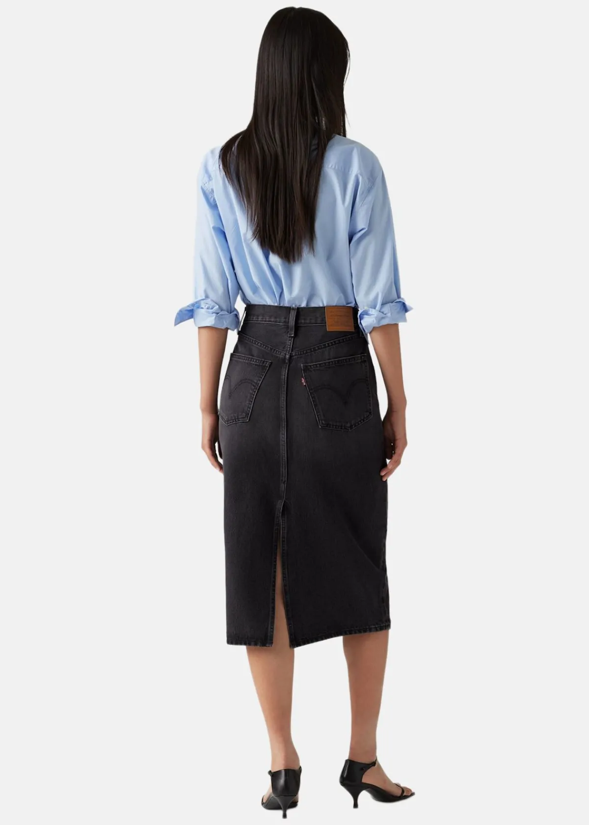 LEVI'S® HR BACK SLIT SKIRT RIVETING CL