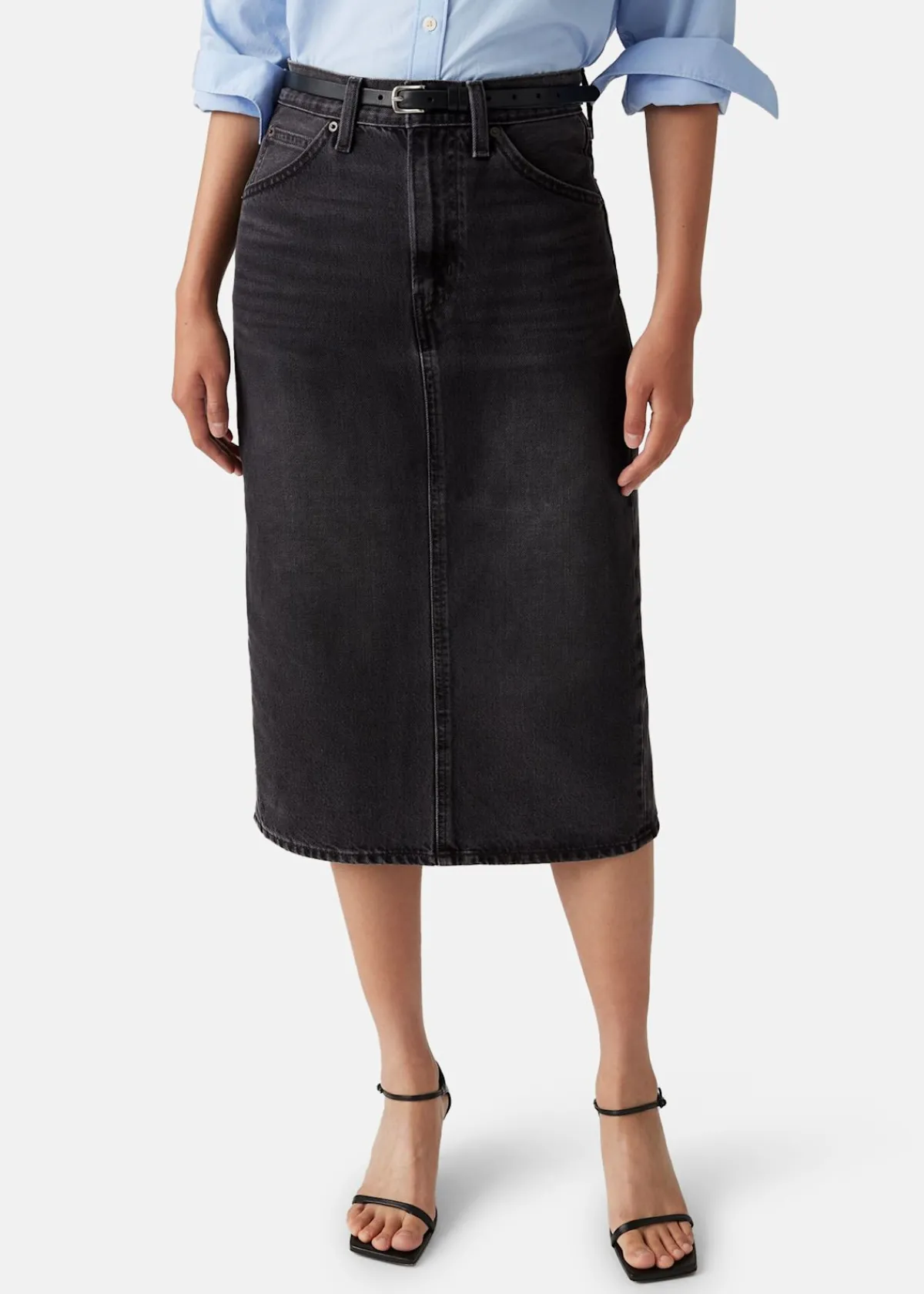 LEVI'S® HR BACK SLIT SKIRT RIVETING CL