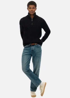 Superdry JACOB CABLE KNIT HALF ZIP