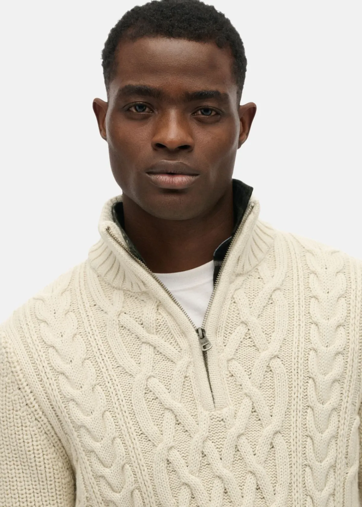 Superdry JACOB CABLE KNIT HALF ZIP