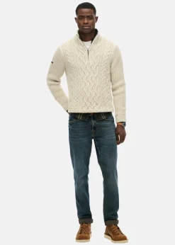 Superdry JACOB CABLE KNIT HALF ZIP