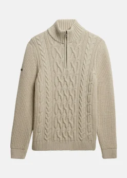 Superdry JACOB CABLE KNIT HALF ZIP