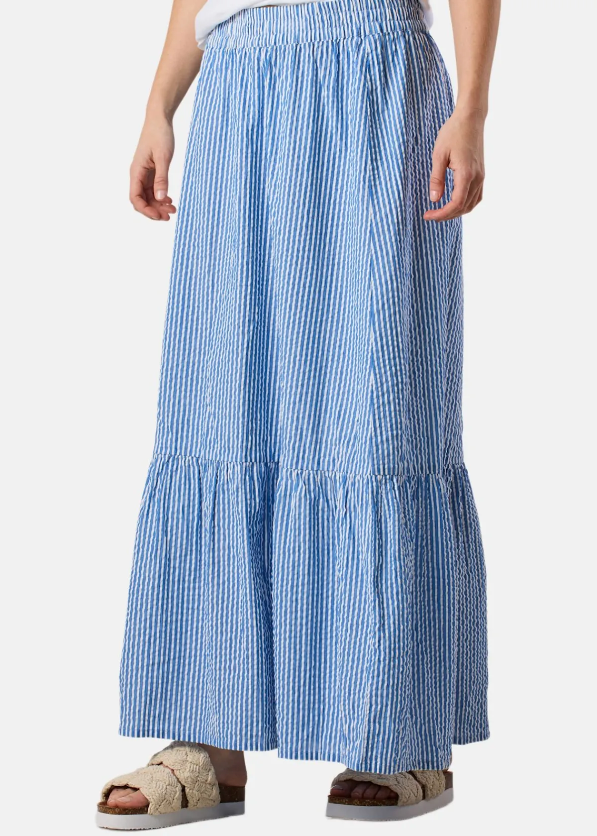 Seaside Marina Seersucker Long Skirt W