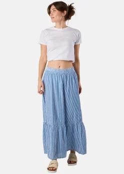 Seaside Marina Seersucker Long Skirt W