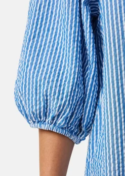 Seaside Marina Seersucker Oversized Shirt W