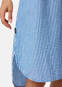 Seaside Marina Seersucker Oversized Shirt W