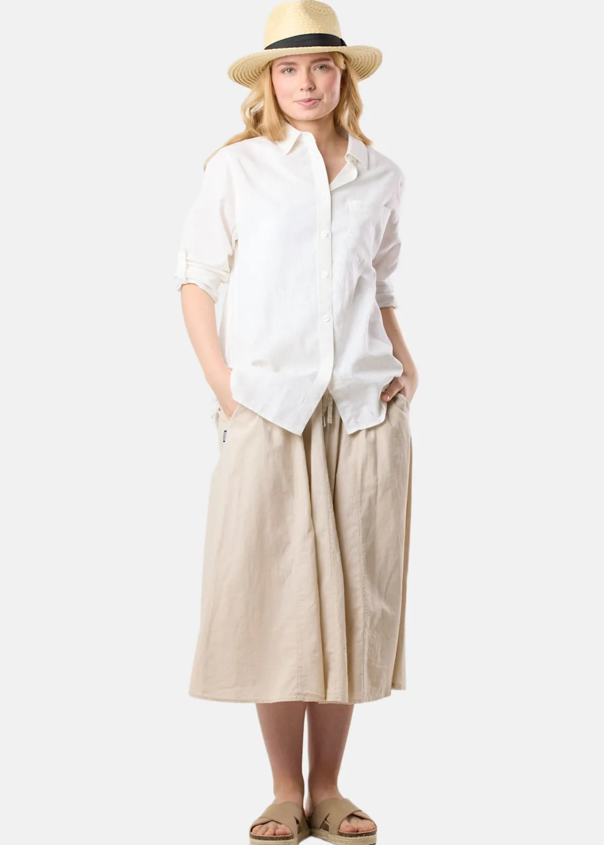 Seaside New Hampshire Linen Long Skirt W