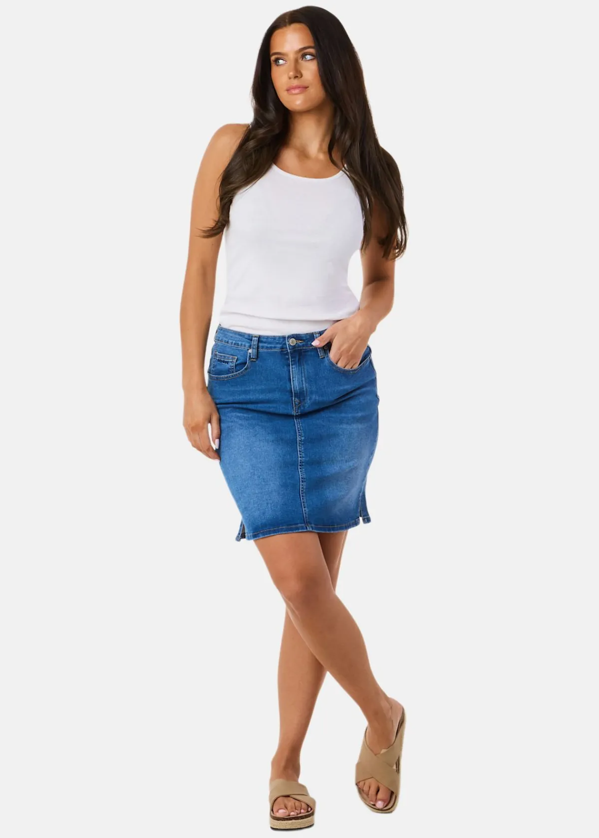 Seaside Oregon Denim Skirt W