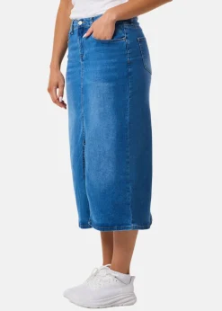 Seaside Oregon Long Denim Skirt W