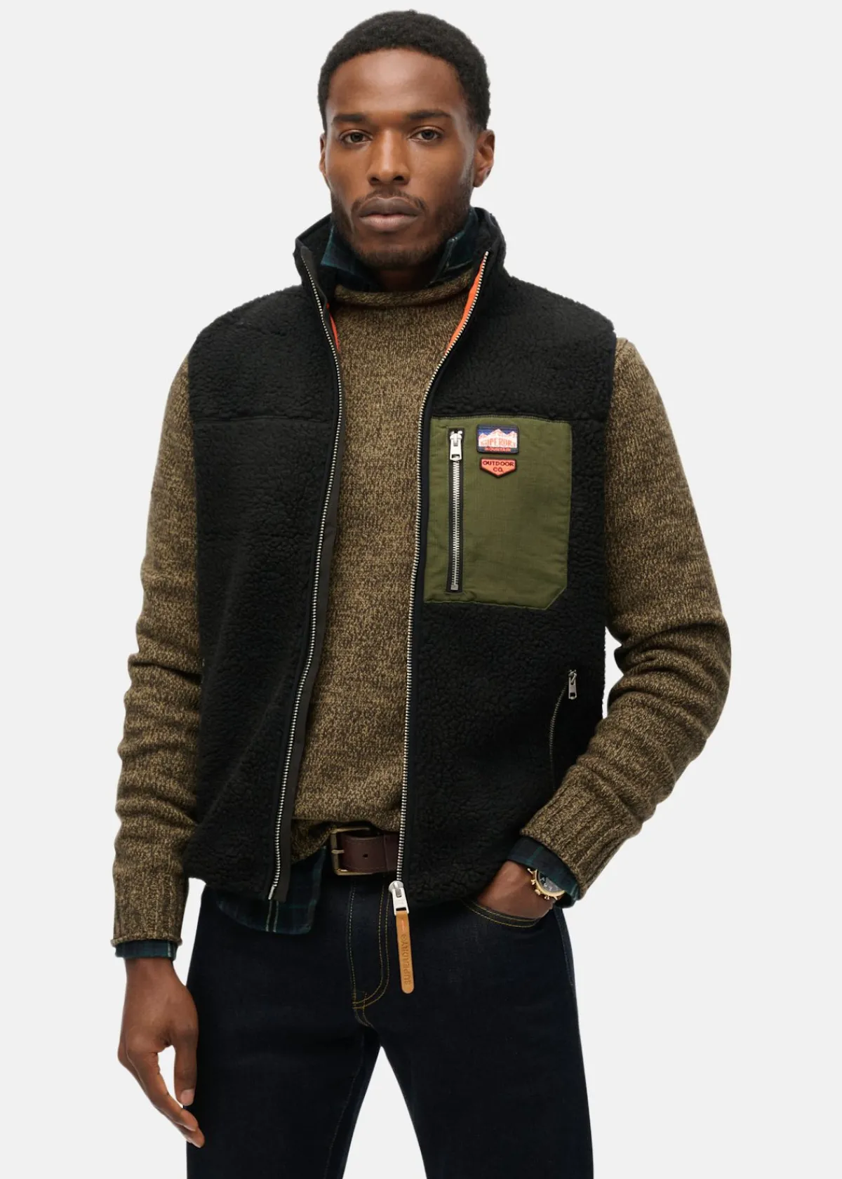 Superdry VINTAGE RETRO FLEECE GILET